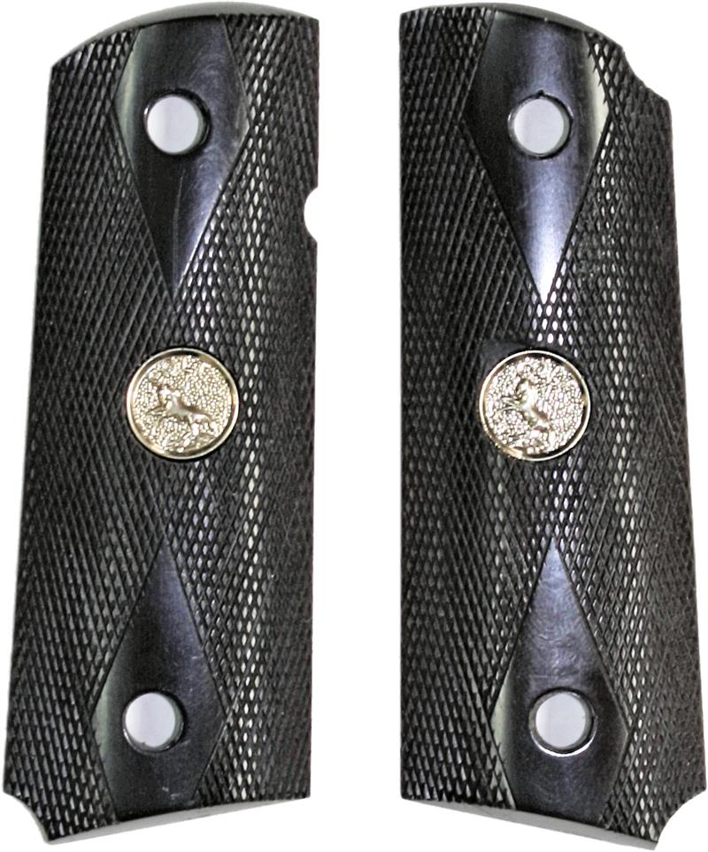 Colt 1911 Officers Model Black Grips With Medallions 9475