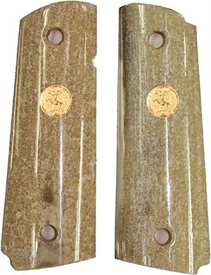 Colt 1911 Real Fossilized Walrus Ivory Grips FWI10-26