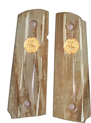 Colt 1911 Real Fossilized Walrus Ivory Grips FWI10-31