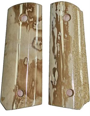 Colt 1911 Officers Model Fossilized Alaskan Walrus Ivory Grips FWI9-8