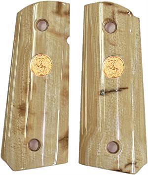 Colt 1911 Officers Model Siberian Mammoth Ivory Grips MI9-4